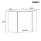 Praktik 60 felső sarok szekrény 1 ajtós, fehér-sonoma tölgy