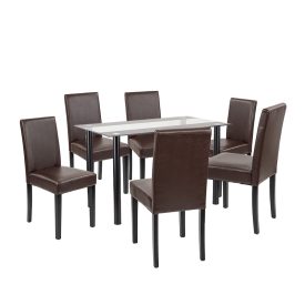 Cadiz 6+1 étkező garnitúra fekete-barna