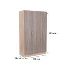 Miami gardróbszekrény 120x205 cm yorki tölgy-sonoma tölgy