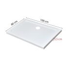 Modena Slim aszimmetrikus szögletes akril zuhanytálca, 80x100 cm