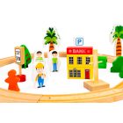 Fából készült vonatkészlet 74 db