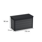 Cortina műanyag kerti láda 757L szürke