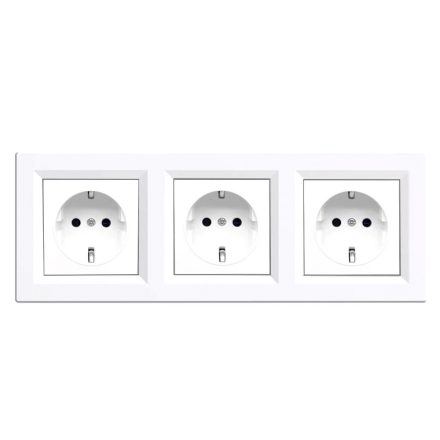 Nova III földelt dugalj  fehér kerettel