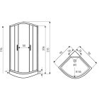 Petrus 90x90 cm íves hidromasszázs zuhanykabin