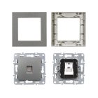 Nova UTP aljzat RJA-45 szürke szálcsiszolt kerettel