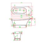 Clark szabadon álló fürdőkád fém lábakkal