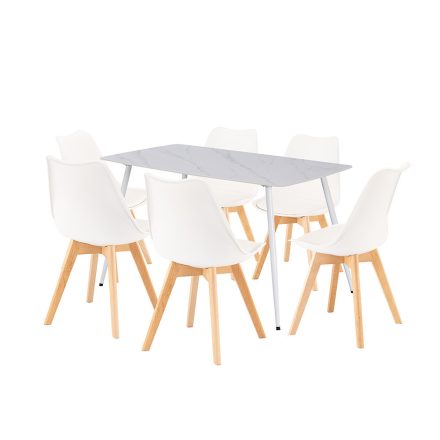 Ravena 6+1 étkező garnitúra fehér-fehér