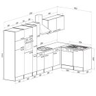 Yorki 370 sarok konyhabútor felülfagyasztós hűtős kivitelben