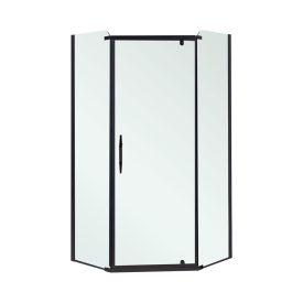   Celtic 100x100 cm ötszögletű zuhanykabin tálca nélkül fekete