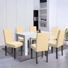 Leon 6+1 étkező garnitúra fehér-bézs