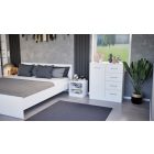 Miami komód 1ajtós 4 fiókos 80x92 cm fehér-fehér