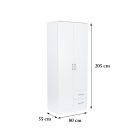 Miami gardróbszekrény 80x205 cm fehér-fehér