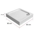 Klonberg 80x80 cm-es szögletes akril zuhanytálca 80x80 cm