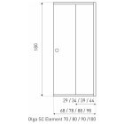 Olga SQ Element 80 zuhanyajtó fekete