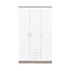 Miami gardróbszekrény 120x205 cm fehér-yorki tölgy