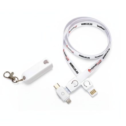 Homelux nyakpánt 3 az 1-ben USB töltőkábel 90 cm