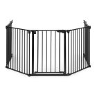 Biztonsági korlát 5 paneles 60 cm fém fekete