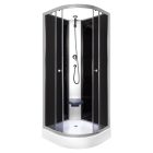Evora Black 90 hátfalas zuhanykabin zuhanytálcával