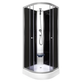 Evora Black 90 hátfalas zuhanykabin zuhanytálcával