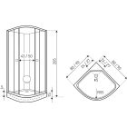Evora Black 90 hátfalas zuhanykabin zuhanytálcával