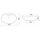 KR-139 kerámia design mosdó 58x38 cm, fényes fehér