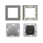 Nova kereszt kapcsoló 107 szürke szálcsiszolt kerettel