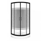 Xenia Duo Black 90x90 cm Íves zuhanykabin zuhanytálcával