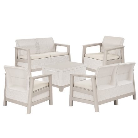 Scandi Box max linea duo kerti bútor szett jute tárolós asztallal