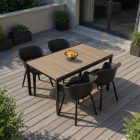 Flora 4+1 kerti bútor garnitúra szett kőris-grafit