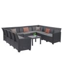 Claire XIII 11 személyes sarokgarnitúra orlando asztallal