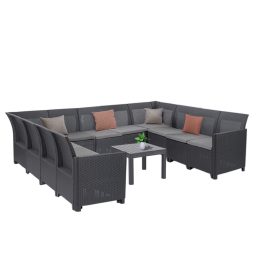 Claire XIII 11 személyes sarokgarnitúra orlando asztallal