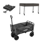 Összecsukható prémium kerti strandkocsi tetővel szürke