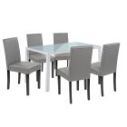 Mira 6+1 étkező garnitúra fehér-szürke