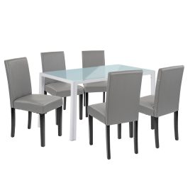 Mira 6+1 étkező garnitúra fehér-szürke