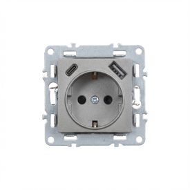 Nova csatlakozóaljzat USB csatlakozóval szürke