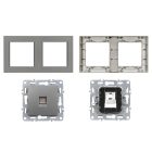 Nova kettős UTP aljzat RJA-45 szürke szálcsiszolt kerettel