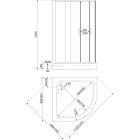 Intro 90 íves zuhanykabin XN tálcával