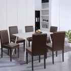 Megan 6+1 étkező garnitúra fehér-barna