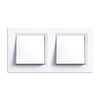 Nova kettős egy áramkörös egypólusú kapcsoló 101 fehér kerettel