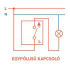 Nova kettős egy áramkörös egypólusú kapcsoló 101 fehér kerettel