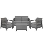 Scandi Box linea duo kerti bútor szett jute tárolós asztallal