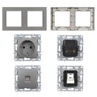 Nova dugalj 16A 250V UTP csatlakozóval szürke szálcsiszolt kerettel