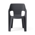 Bilbao Iowback műanyag kartámaszos kerti szék grafit