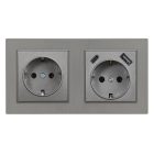 Nova dugalj USB csatlakozóval szürke szálcsiszolt kerettel