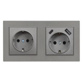   Nova dugalj USB csatlakozóval szürke szálcsiszolt kerettel