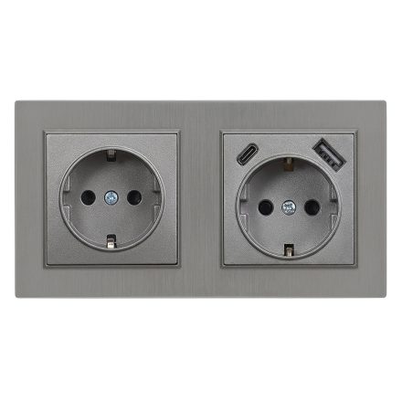 Nova dugalj USB csatlakozóval szürke szálcsiszolt kerettel