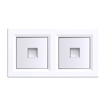 Nova kettős UTP aljzat RJA-45 fehér kerettel
