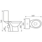 C-CLEAR monoblokkos WC hátsó kifolyással ülőkével