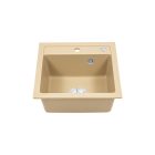 Nia szögletes egy medencés gránit mosogató szifonnal bézs