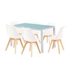 Nuvia 6+1 étkező garnitúra fehér-fehér